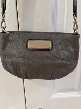 Marc by Marc Jacobs Gray Pebbled Classic Q Percy Crossbody Bag